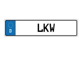 Car license plate "lkw"