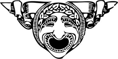 Black and white graphic image of a truck sign