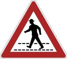 pedestrian crossing road sign