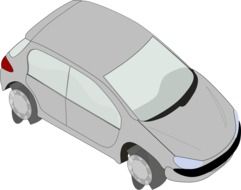 modern gray car without tires, drawing