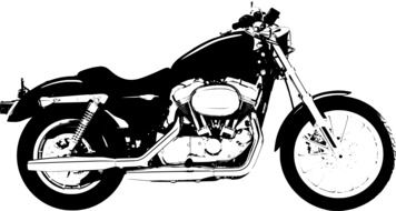 black white painted motorcycle