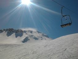 the snow cable car