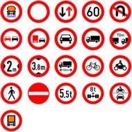 drawn informational road signs