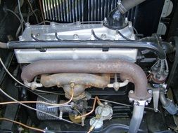close-up vehicle engine