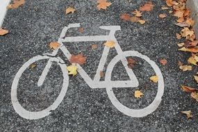 Bicycle mark on path