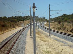 Upper lines on train tracks