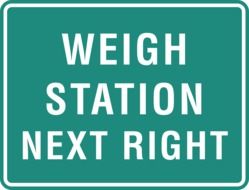 highway information on a square sign