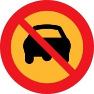 "No driving" sign as a clipart