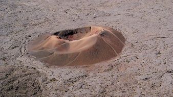 volcano crater in desert