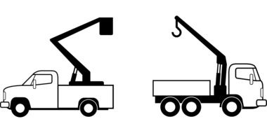 isolated truck cranes