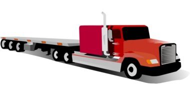 graphic image of a big truck with eighteen wheels