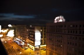 blurred picture of night Warsaw
