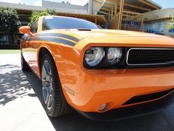 orange fast retro car