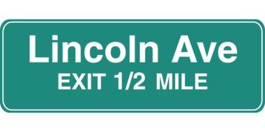 road information lincoln ave exit 1/2 mile