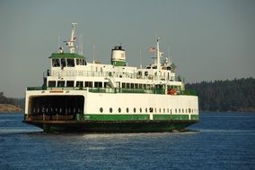 ferry on the water on a sunny day