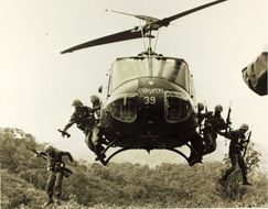 military helicopter bell uh-1 of a vietnam war