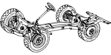 chassis frame of automobile, drawing