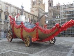 chariot on the street in Sicily