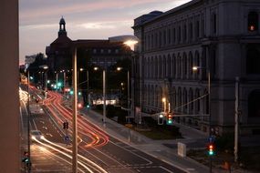 traffic lights sunset, berlin