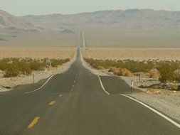 asphalt straight road in america