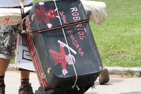 street artist's suitcase