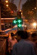 green traffic light in India