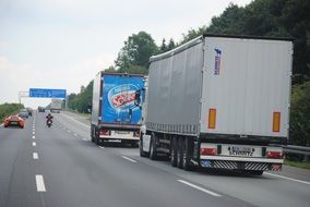 cargo transportation on asphalt road