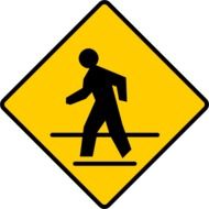 pedestrian walkway sign drawing