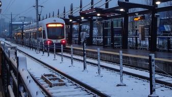 railway station in winter