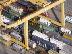 container crane above containers