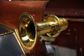 golden horn on a retro car