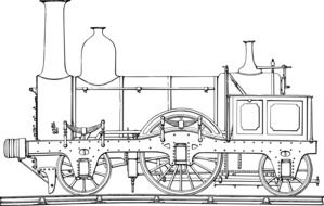 oldtimer steam locomotive drawing