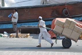 cargo ship in the port of Dubai