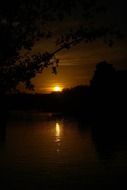 black sunset over the Danube