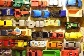 collection of colorful toy cars