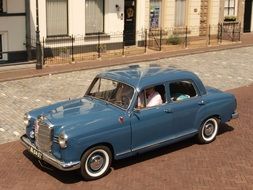vintage car Mercedes in the bright sun