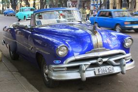 Blue car in Cuba