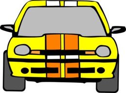 clipart of the yellow and orange taxi car