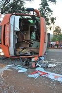 inverted transport after an accident