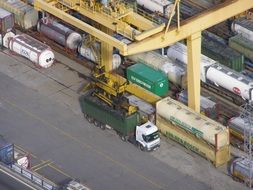 container loading on a truck