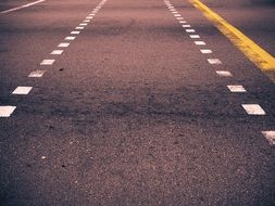 road traffic marks, yellow and white lines