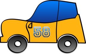 funny yellow cartoon car 58