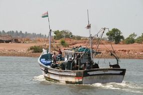 old boat fishing