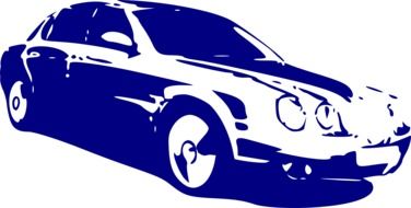 mercedes car, blue drawing