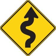 rough road warning sign