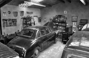 vintage car monochrome photo