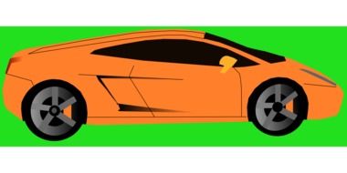 drawing of an orange racing car