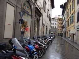 motor scooters along the street in florence