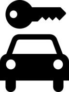black car and key as a graphic image