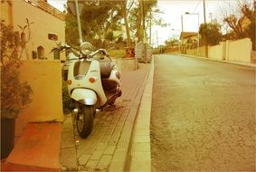 scooter on the sidewalk in Barcelona
